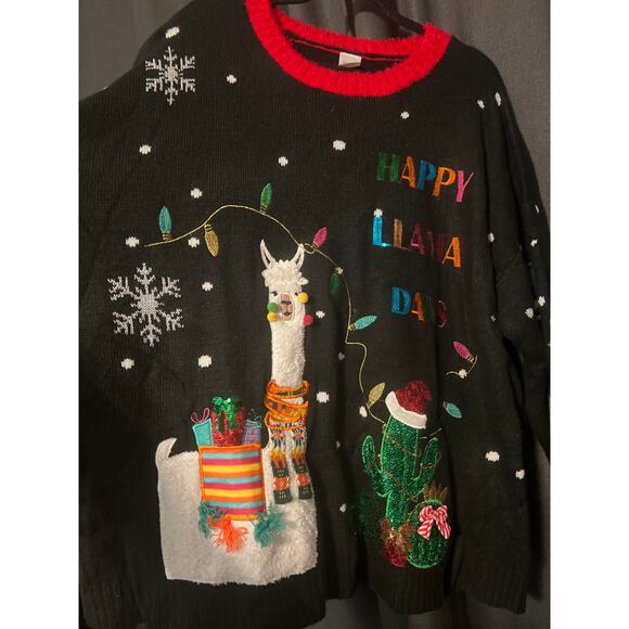 Ugly Christmas Sweater Xmas Size 2X Llama - Picture 2 of 4